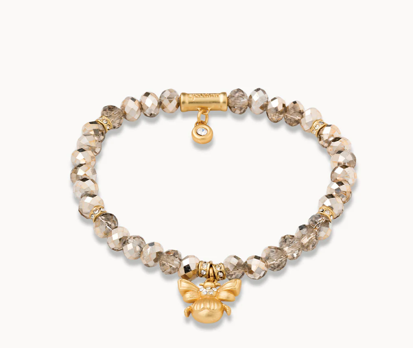 Spartina 449 Stretch Bracelet 6mm Rose Sparkle/Bee