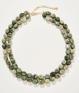 Spartina 449 The Bluff Necklace 18" Silver Leaf Jasper