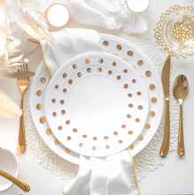 Load image into Gallery viewer, Vietri Cotone Linens Ivory Napkins with Gold Stitching - Set of 4 - FINAL SALE
