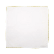 Vietri Cotone Linens Ivory Napkins with Gold Stitching