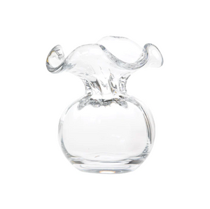 Vietri Hibiscus Clear Glass Fluted Vase