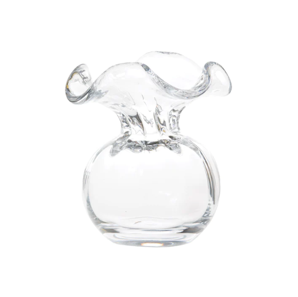 Vietri Hibiscus Clear Glass Fluted Vase