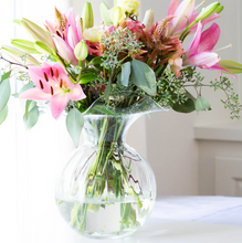 Load image into Gallery viewer, Vietri Hibiscus Clear Glass Fluted Vase
