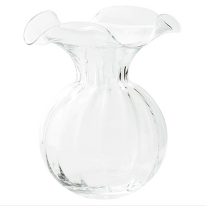 Vietri Hibiscus Clear Glass Fluted Vase