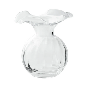 Vietri Hibiscus Clear Glass Fluted Vase