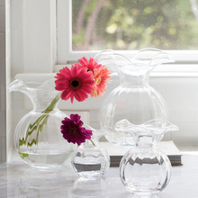 Load image into Gallery viewer, Vietri Hibiscus Clear Glass Fluted Vase
