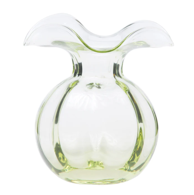Vietri Hibiscus Glass Green Medium Fluted Vase