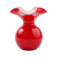 Vietri Hibiscus Glass Red Small Fluted Vase