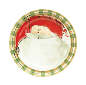 Plate painted with Santa in a red hat