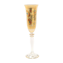 Load image into Gallery viewer, Champagne Glass with cream and gold design
