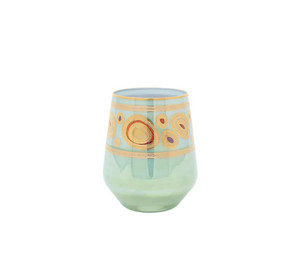 Vietri Regalia Stemless Wine Glass Aqua