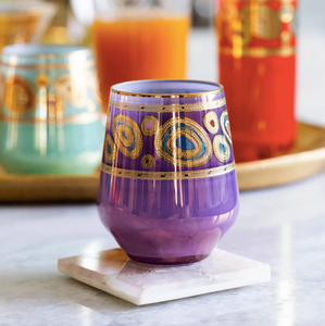 Vietri Regalia Stemless Wine Glass - Purple