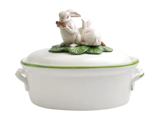 Vietri Spring Vegetables Tureen w/ Bunnies