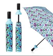 Load image into Gallery viewer, Vinrella Floral Fantasy Bottle Umbrella three views
