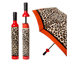 Load image into Gallery viewer, Vinrella Leopard Wine Bottle Umbrella
