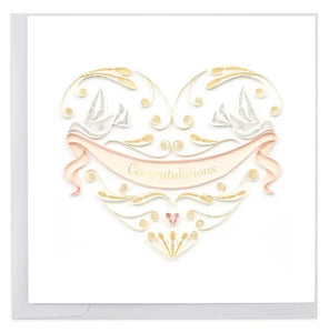 Wedding Doves Heart Quilling Card