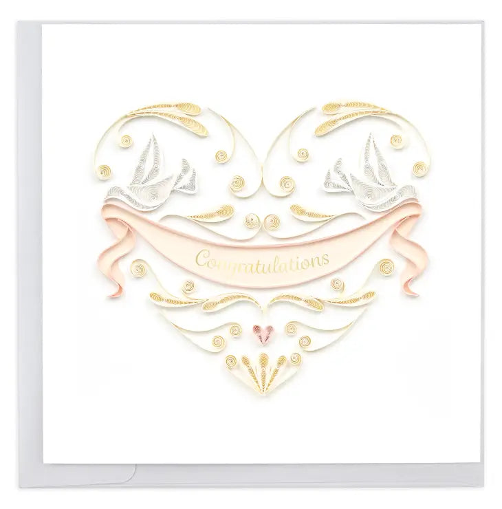 Wedding Doves Heart Quilling Card