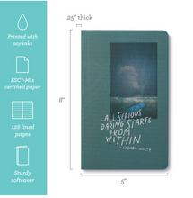 Load image into Gallery viewer, Write Now Journal - All Serious Daring Starts From Within Journal
