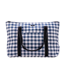 Load image into Gallery viewer, On Holiday Extra-Large Shoulder Bag - Navy and White Check
