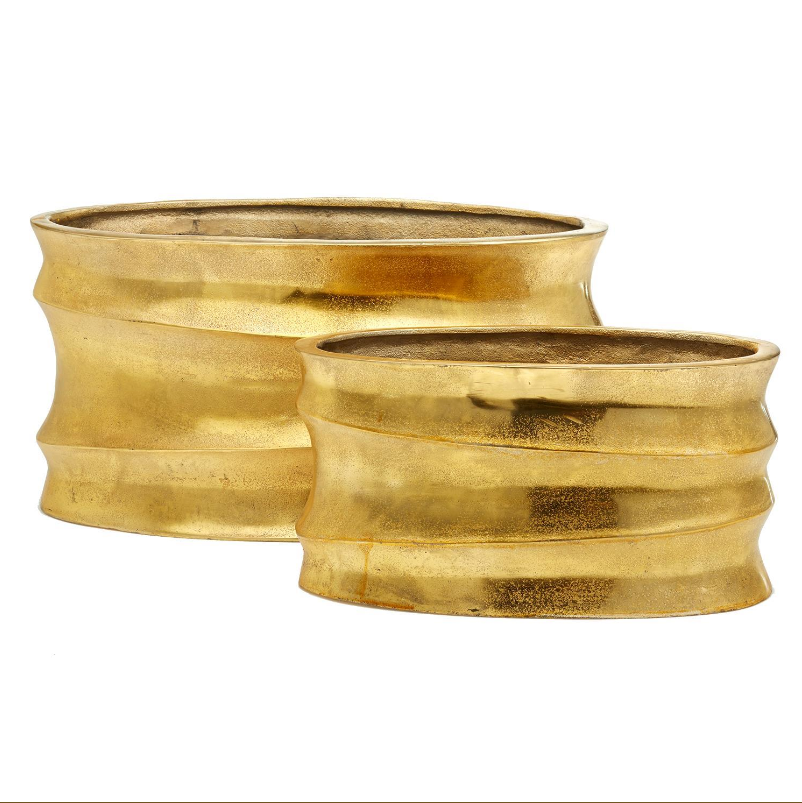 Gold Oval Planters