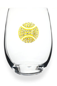 Tennis Ball Jeweled Stemless Glass