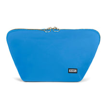 Load image into Gallery viewer, Vacationer Makeup Bag - Electric Blue w/ Pink Interior - FINAL SALE
