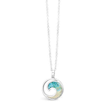 Load image into Gallery viewer, Dune Jewelry Sterling Wave Necklace - Turquoise &amp; Crescent Beach Gradient
