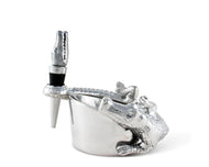 Arthur Court Alligator Wine Coaster and Stopper Set