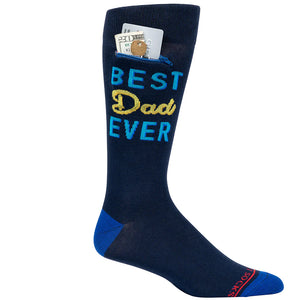 Best Dad Ever Mens Blue Pocket Socks