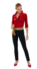 Load image into Gallery viewer, Ruffneck Top Silky Velvet - Red
