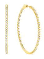 Crislu Pave Hoop Earrings Finished in 18kt Yellow Gold