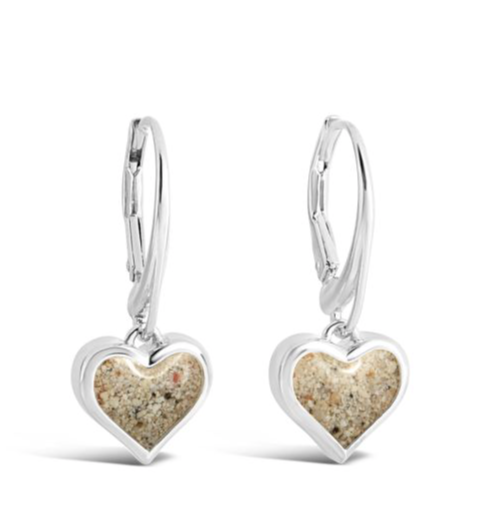 Sand Jewel Leverback Earrings - Heart