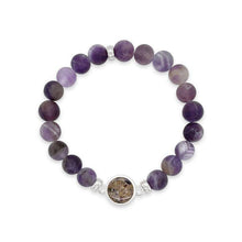 Load image into Gallery viewer, Round Beaded Bracelet - Frosted Amethyst: Amelia Island
