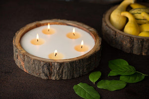 Tree Bark Pot Candle - Large - Ginger Patchouli