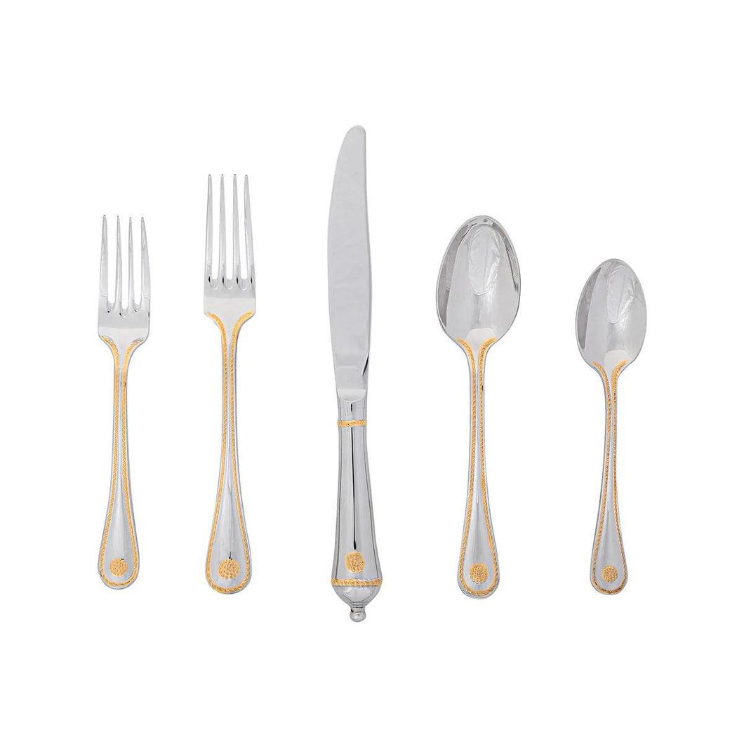 Berry & Thread 5pc Flatware Setting with Gold Accents Polished