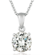 Crislu Brilliant Cut Solitaire Pendant Necklace Finished in Pure Platinum
