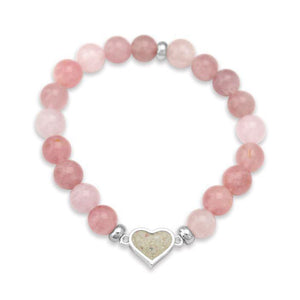 Dune Jewelry Heart Beaded Bracelet - Rose Quartz: Positano