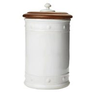 Juliska Berry and Thread 11.5” Canister with Wooden Lid - Whitewash