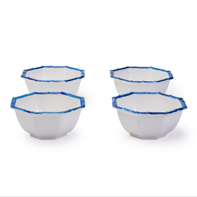 Blue Bamboo Octagonal Multipurpose Bowls - Set of 4