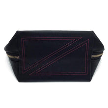Load image into Gallery viewer, Vacationer Makeup Bag - Black w/ Pink Interior - FINAL SALE
