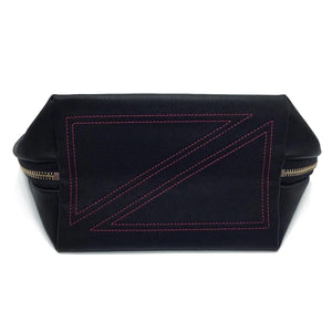 Signature Makeup Bag - Black/Leopard Fabric