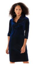 Load image into Gallery viewer, Ruffneck Dress - Silky Velvet - Navy
