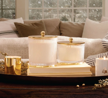 Load image into Gallery viewer, Frasier Fir Gilded Large Poured Candle, Frosted Wood Grain
