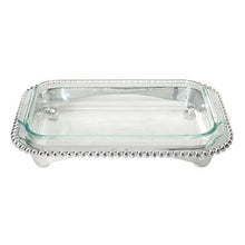 Load image into Gallery viewer, Mariposa Pearled Oblong Casserole Caddy with 3-Quart Pyrex

