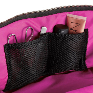 Everyday Makeup Bag - Black w/ Pink Interior - FINAL SALE