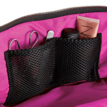 Load image into Gallery viewer, Vacationer Makeup Bag - Black/Pink Fabric
