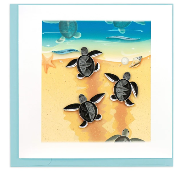 Sea Turtle Hatchlings Quilling Card