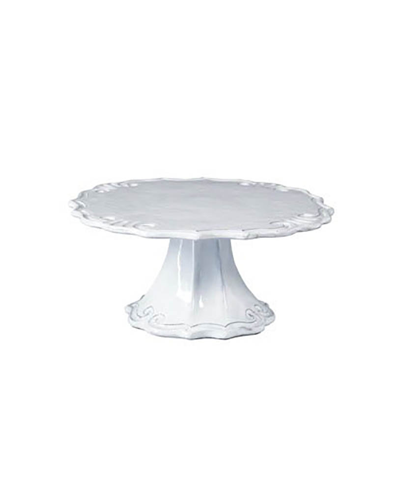 Vietri Incanto Baroque Small Cake Stand - White