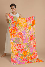 Load image into Gallery viewer, Printed Springtime Wildflowers Scarf - Coconut
