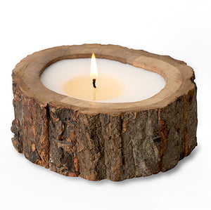 Irregular Tree Bark Candle Rain Barrel - Small